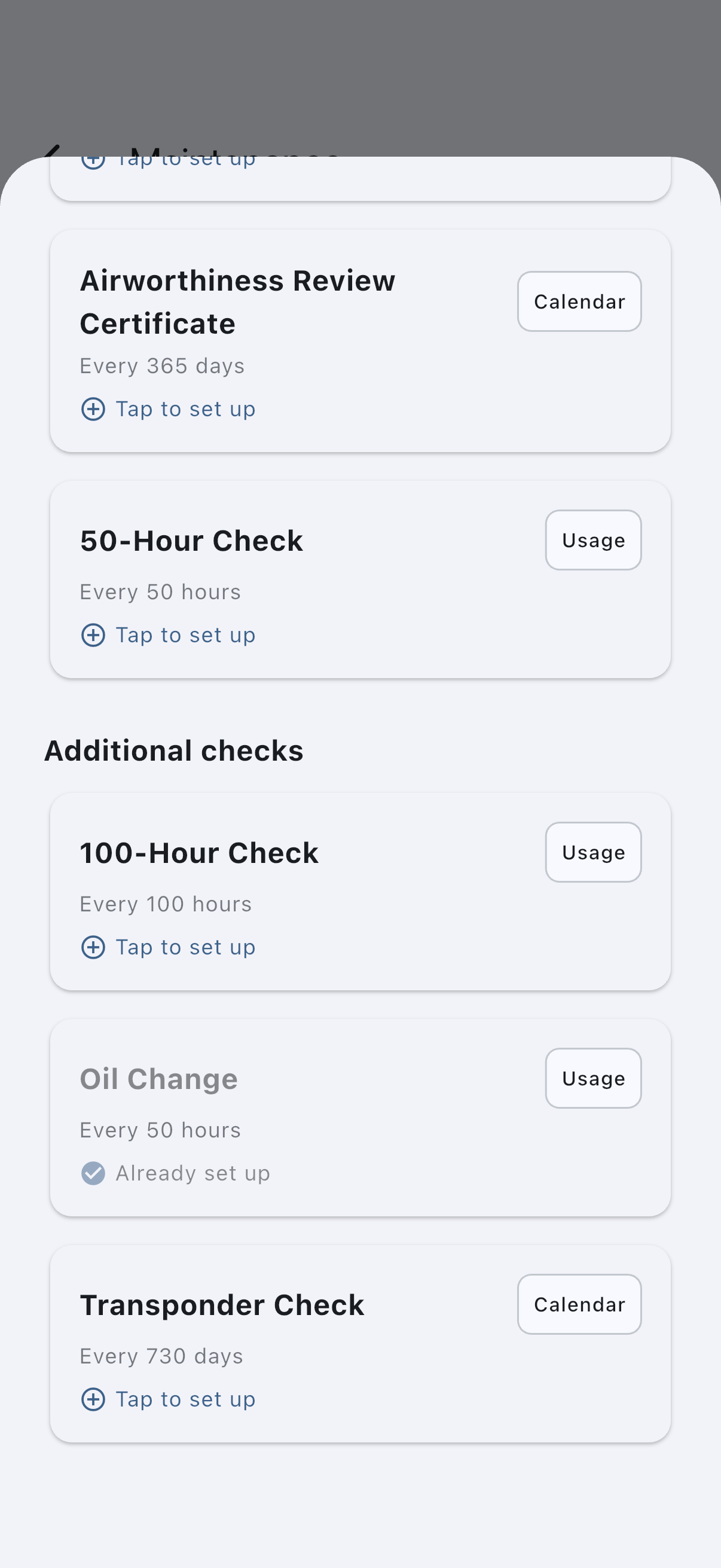 The template picker split into an Essential checks section and an Additional checks section, with one template marked Already set up